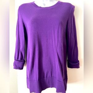 Gap purple 3/4 sleeve lightweight sweater